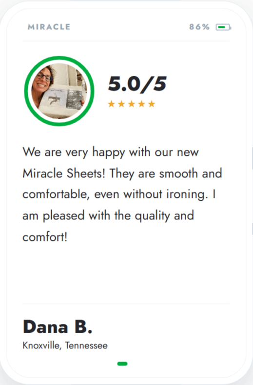 Miracle Sheets user Dena B.